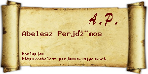 Abelesz Perjámos névjegykártya